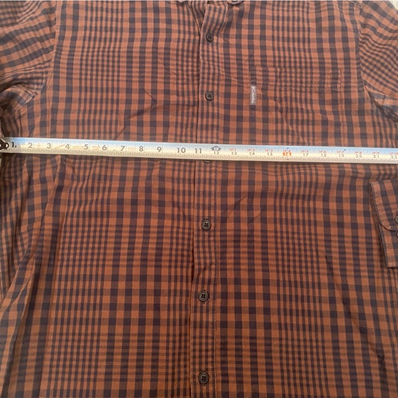 Columbia Men's Plaid Flannel Button Down Long Sleeve Shirt Large Brown - Picture 5 of 6